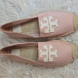 Tory Burch Weston Blush Espadrilles with Cream Logo
